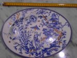 Blue Toile Bone China Oval Platter – 22X31CM