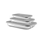 3 Piece Rectangular Casserole Set Grey