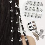 15PCS Silver Hollow Butterfly Hair Clips For Braids Metal Pendant Hair Accessories For Women Y2K Festival Party Hip Hop Style Pu