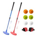 Shu-ran MINI Golf Clubs 2 Pack MINI Golf Putter And Foam Balls For Men And Women With 2 Golf Training Aid And 6 Foam