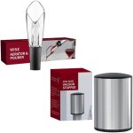 Wine Aerator And Pourer Set With MINI Vacuum Stopper Stainless Steel 2-PIECE Wine Accessories 2 - Piece Bar Set