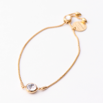 Clear Crystal Gold Lariat Chain Bracelet - Clear Crystal