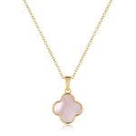 Beckwje Clover Pendant Necklace For Women Four Leaf Clover Necklace For Women 18K Gold Plated Clover