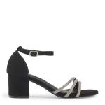 Black Strappy Mid Heels