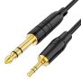 3.5MM To 6.35MM / 6.5MM Audio Cable 1M Aux Trs Male To Male Cord 1PC