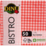 Bistro Red Chequered Serviettes 50 Pack