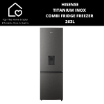 Hisense Titanium Inox Combi Fridge With Water Dispenser - 263L