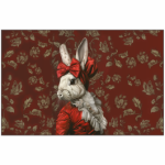 Bolster Cushion Victorian Rabbit