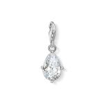 Charm Pendant White Stone Droplet