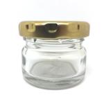 28ML Clear Glass Jar With Gold Metal Lid 43MM Twist