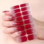 Full Wrap Glitter Nail Stickers Self Adhesive Nail Decal Strip For Women And Girls