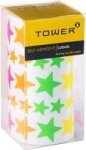 Large & Med. Stars Value Roll Mixed Neon 1075 Stickers