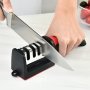 4-STAGE Professional Knife Sharpener - Tungsten Diamond & Ceramic Sharpening Stone For Kitchen And Outdoor Use