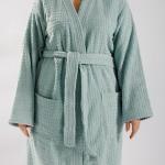 Waffle Pique Towelling Bathrobe Aquifer - Medium Large