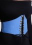 Blue Denim Corset Belt With Suede Ties - Xs/s