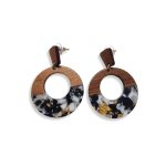 Marble Colour Block Ring Drop Earrings - Factory Plaza