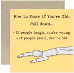 How To Know If You're Old Birthday Card - Humorous Age Birthday Card Joke For Him Or Her - Brilliant Birthday Card For Adult