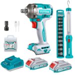Total Tools Total - Impact Wrench 400NM With Work Lamp 2 X 2AH Battery And Charger