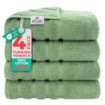 American Soft Linen Luxury 4 Piece Bath Towel Set 600 GSM 100% Cotton Turkish Bath Towels For Bathroom 27X54 In Large Bathroom S