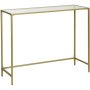 Bragg Calgary Entryway Glass Console Table in Gold