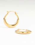Waterproof Gold Plated Stainless Steel Thin Clicker Earrings 18 Mm