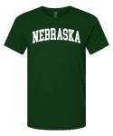 State Of Nebraska College Style White Fashion Unisex Premium T-Shirt Forest Green Large
