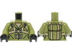 Parts Torso Jacket Over Tan Sweater Harness And Belt With Buckle Parachute Pack On Back Pattern Olive Green Arms Black Hands
