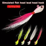 Bucktail Jig Fishing Lures - 5 Colors 7G 42G 56G For Saltwater & Freshwater Fishing Ideal For Surf Fishing Perfect For Bass Flou