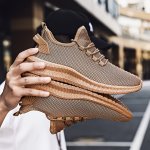 Men's Solid Color Durable Jogging Shoes Breathable Slip On Sneakers With Adjustable Shoelace Non Slip Comfy For Outdoor Workout