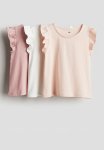 3-PACK Flutter-sleeved Tops - Pink & White