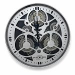 Ca Silver And Black Wall Clock E196