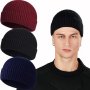 Knitted Rolled Edge Short Brimless Hat For Men And Women To Keep Warm