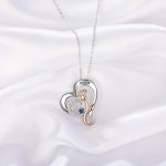 CNE109684 Personalized Necklace Rose Flower Heart 925 Sterling Silver