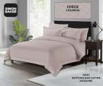 Simon Baker 300TC 100% Egyptian Cotton Jacquard Check Duvet Cover Cashmere Various Sizes - Cashmere King 230CM X 220CM +2PILLO
