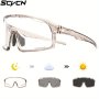 Scvcn Photochromic Sports Fashion Glasses For Men & Women - Lightweight Flexible Uv Protection For Cycling Fishing Golf Baseball - Stylish Transparent Frame With Case