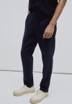 Regular Fit Linen Trousers - Navy Blue