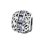 C84-C3765 - 925 Sterling Silver Hearts With Cz Stones - Cz Light Lavender