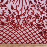 Fancy Knitted Tulle CEF160015 Red