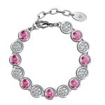 DESTINY October pink Birthstone Bracelet With Swarovski Crystals