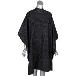 Salon Cape Black With Embossed Tool Pattern Large Studs