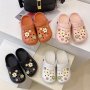 10pcs Flower Shoe Charms Set Vibrant 6-Petal Floral Garden Clog Decorations Rose Detail Durable ABS Material