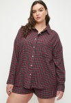 Cotton On Plus Flannel Boyfriend Long Sleeve Shirt - Chrissy Check red