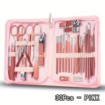 Deluxe Manicure & Pedicure Kit With Travel Case - Professional Nail Clippers Cuticle Nippers And Dead Skin Remover Set