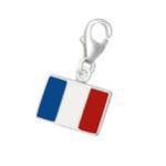 C998-C10204 - 925 Sterling Silver France Flag Dangle Charm