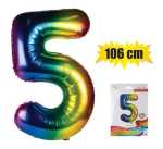 Balloon Helium Foil Rainbow 5 106CM F-04 Marketplace Brits Bros