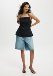 Cotton On Elle Linen Tunic Top - Black