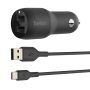 Belkin Boost Charge 24W Dual Port USB A Charger With USB A/usb-c Cable For Pixel Ipad Pro And Other Samsung Devices