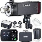 GODOX AD200PRO II 200WS Ttl Pocket Flash With Improved Heat Dissipation Color Screen Bi-color Modeling Light 1 1 To 1 512 Wider