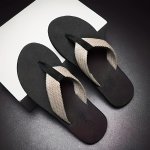 Men's Thong Sandals With Fabric Uppers Casual Non Slip Flip-flops Shoes Toe Post Sandals For Indoor Outdoor Walking Beach Shoes