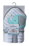 Hooded Towel + 3 Face Cloths Gift Set